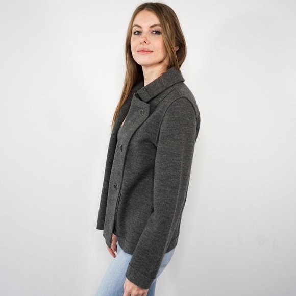 EILEEN FISHER Merino Wool Double Breasted Jacket - Picture 5 of 5